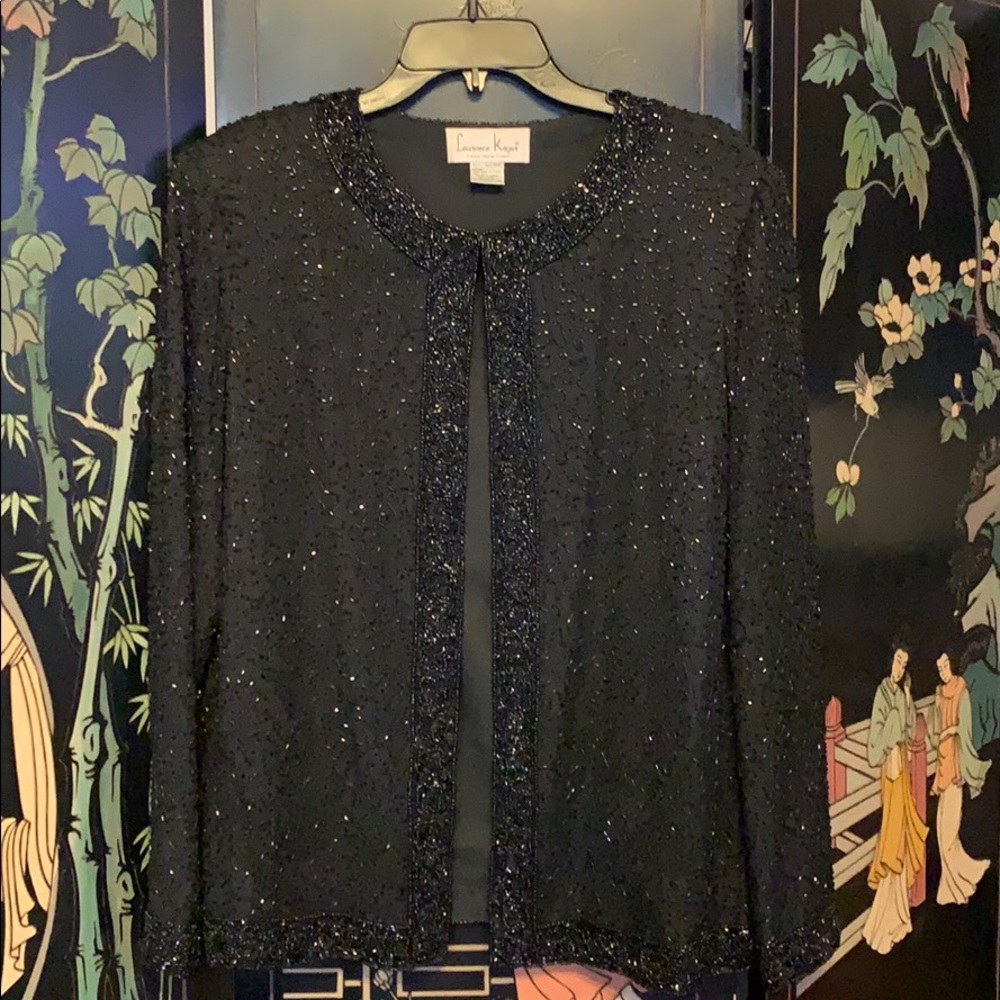 Black sequence formal cardigan